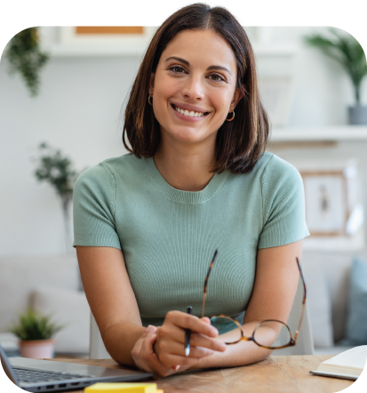 Older woman psychiatrist smiling while looking at the camera